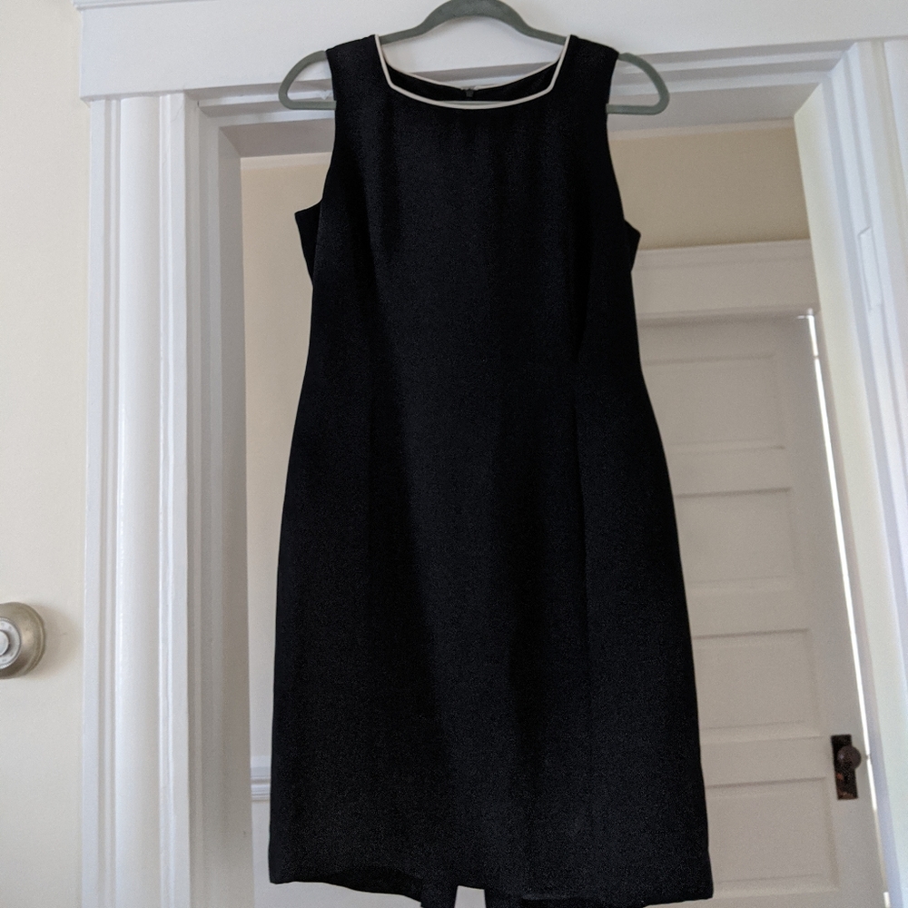 Little black dress with white trim